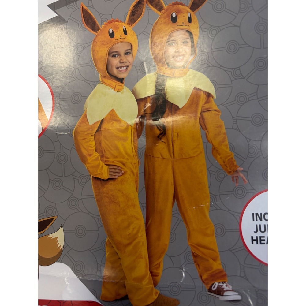Pokemon Eevee Toddler Costume Disguise Jumpsuit Headpiece 2pc Set 3T-4T Brown